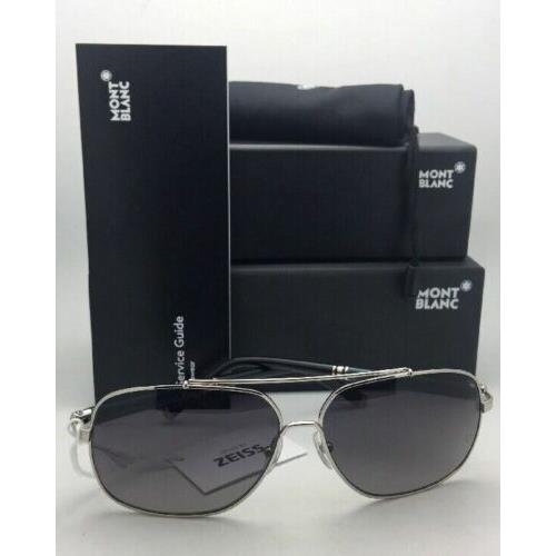 Montblanc sunglasses  - Silver / Black / Green Frame, Grey Gradient Lens