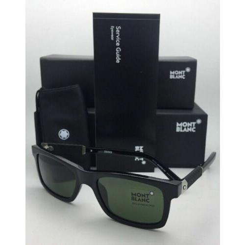 Montblanc Sunglasses MB 646S 01N 54-19 140 Black Frame w/ Green Lenses