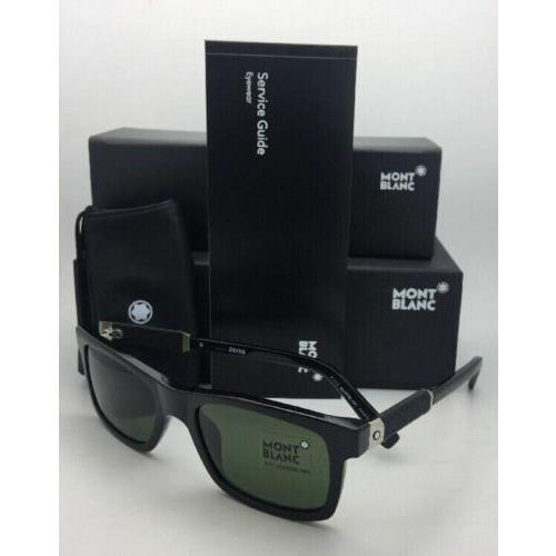 Montblanc sunglasses  - Black Frame, Green Lens