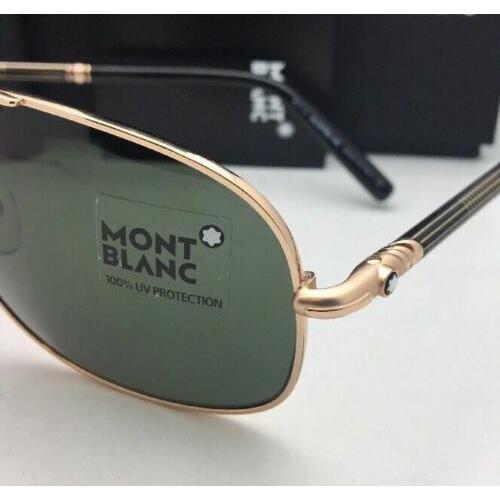 Brand New MONT BLANC Sunglasses MB 513S 513 30N Gold/Solid Green for Men 