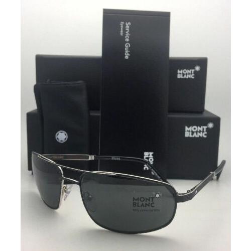 Montblanc Sunglasses MB 650S 02A 60-17 Matte Black Aviator W/smoke Grey Lens