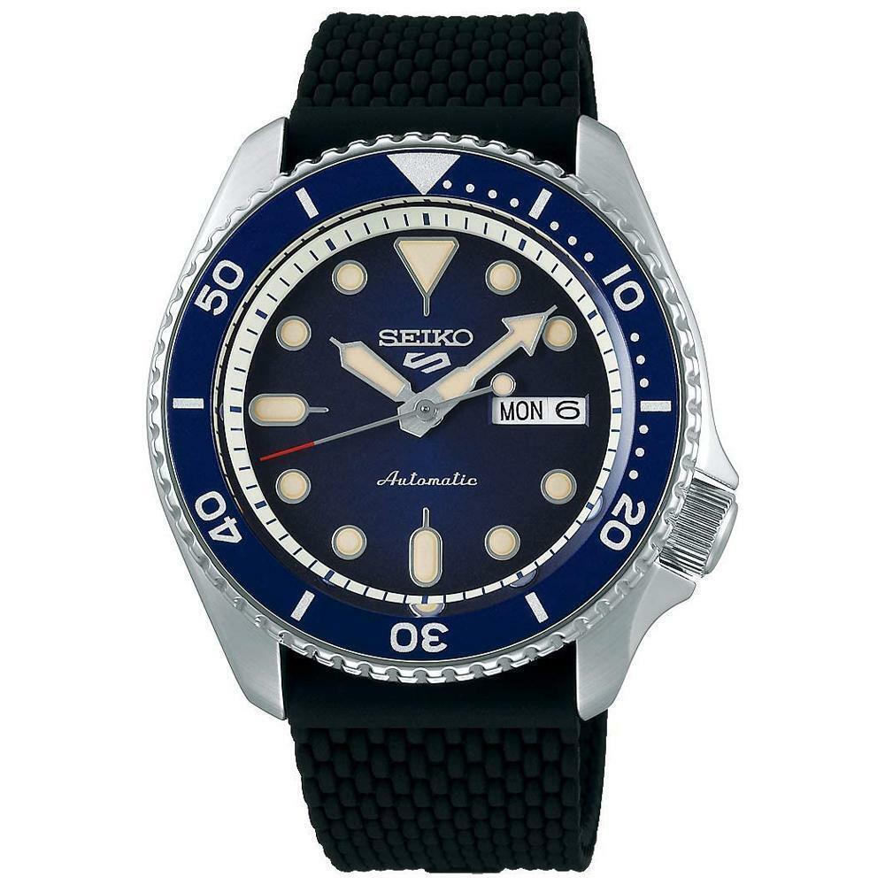 Seiko Men`s 5 Sports Automatic Rubber Strap Watch SRPD93