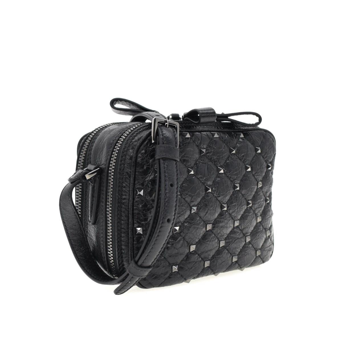 Valentino Rockstud Spike Double Zip Camera Bag Crossbody