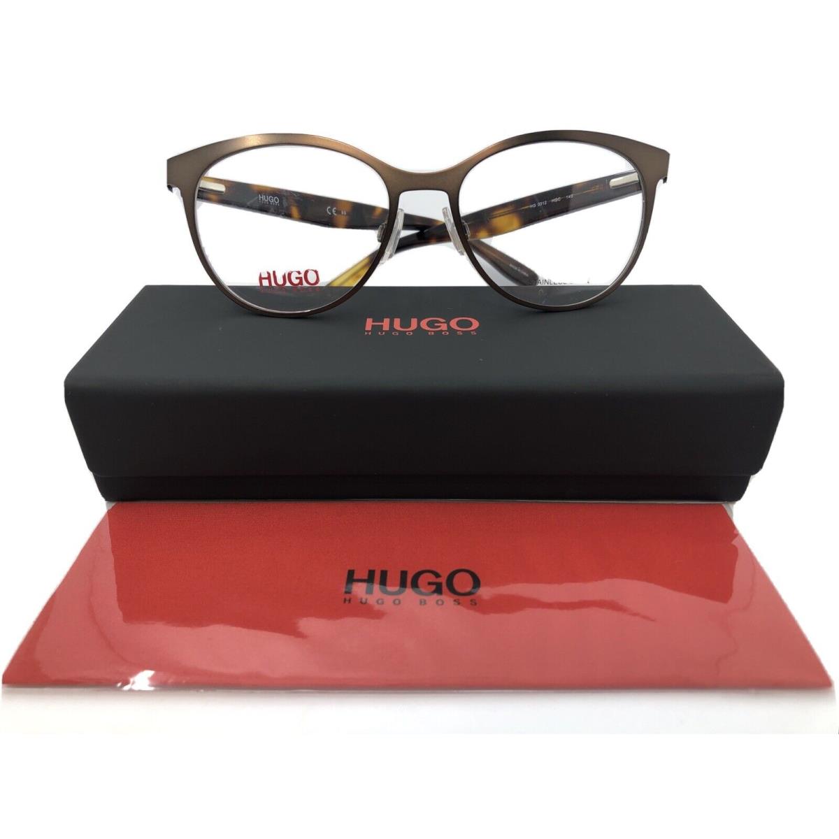 Hugo Boss HG 0312 Hgc Matte Brown Havana 53.17.140 Eyeglasses Frames W/ Case