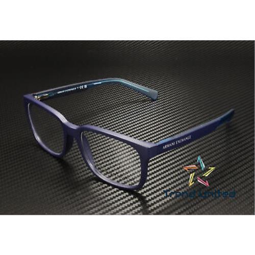 Armani Exchange AX3029 8183 Matte Blue Demo Lens 54 mm Men`s Eyeglasses