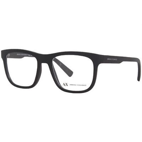 Armani Exchange AX3050 8078 Eyeglasses Frame Men`s Matte Black Full Rim 53mm