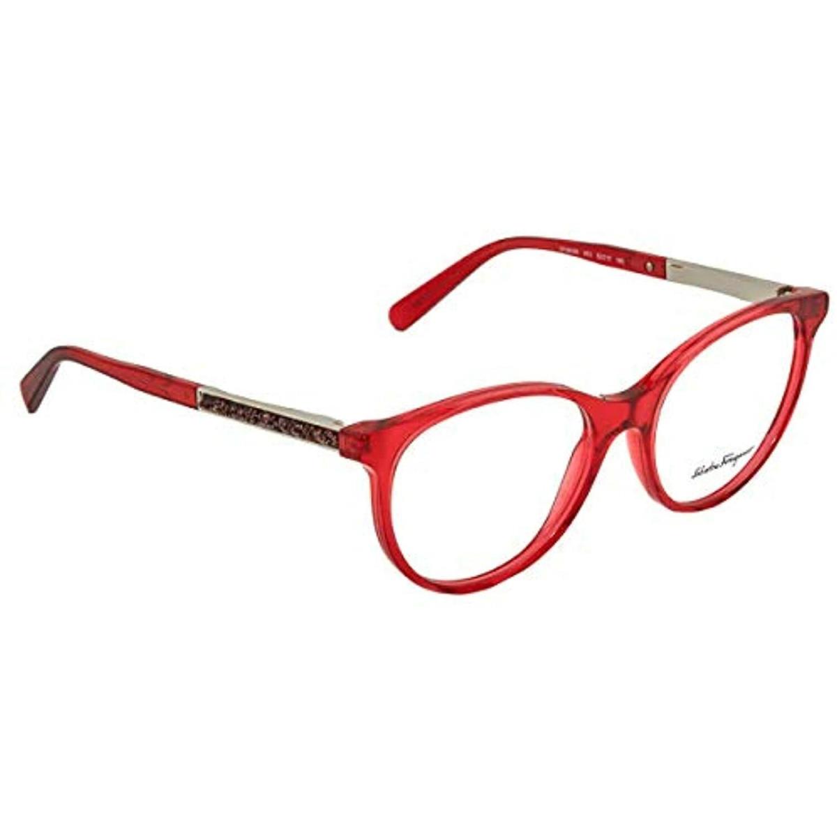 Salvatore Ferragamo SF2805R 613 Crystal Red Eyeglasses 52mm with SF Case