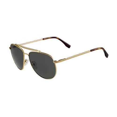 Lacoste Gold Aviator Men`s 57mm Sunglasses L177S 714 57 - Gold, Frame: Gold, Lens: Green