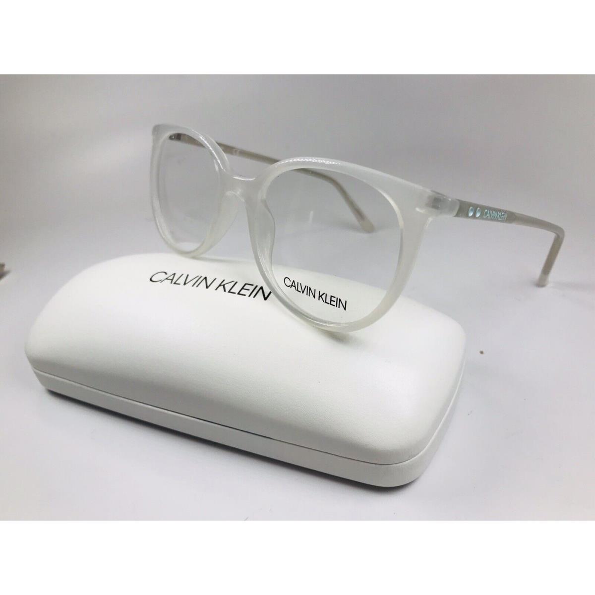 Calvin Klein CK 19508 101 Milky White Eyeglasses 49mm with Case