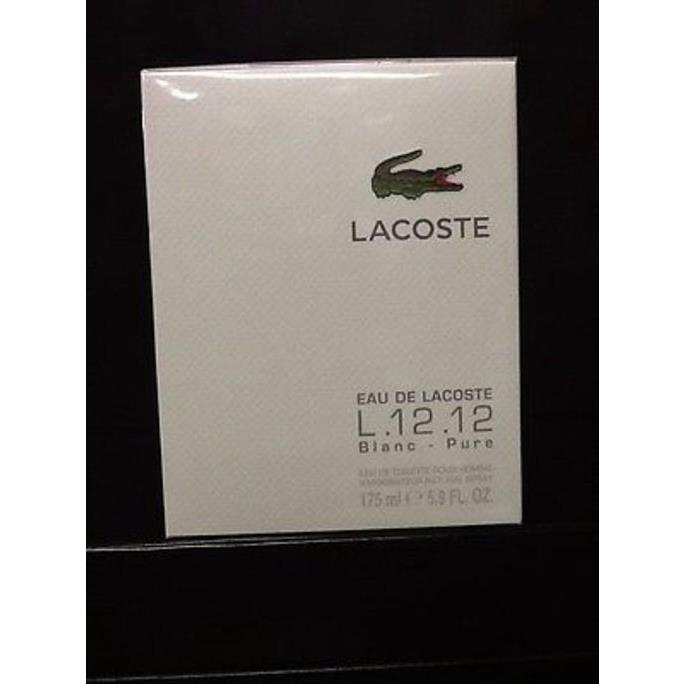 Eau DE Lacoste Blanc BY Lacoste 5.9 OZ Edt Spray Men`s Perfume Box