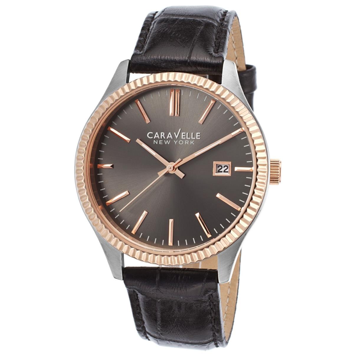 Caravelle York Leather Unisex Watch 45B131