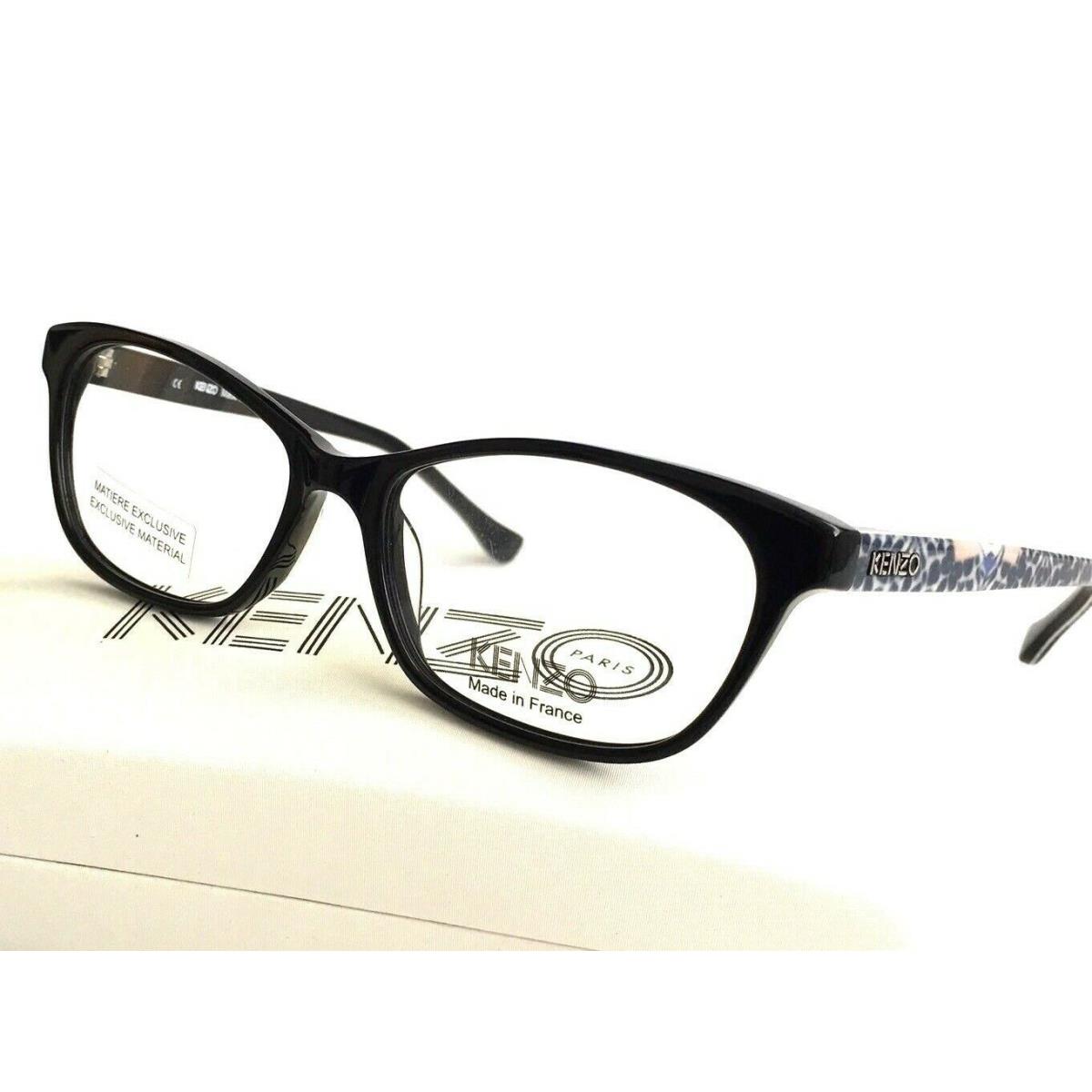 Kenzo Eyeglasses KZ2208 2208 Black Blue C01 with Case 52mm