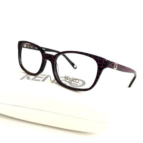 Kenzo Eyeglasses KZ2238 2238 Black Purple C02 with Case 53mm