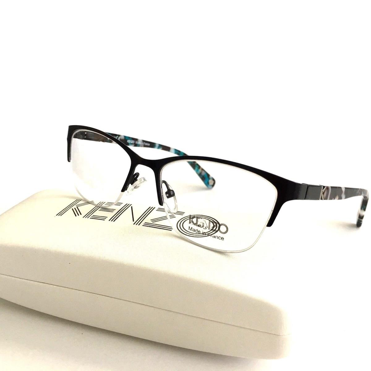 Kenzo Eyeglasses KZ2237 2237 Black Blue C01 with Case 52mm