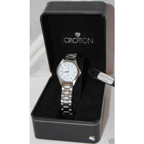 Croton All Stainless Steel White Dial Ladies Quartz Watch