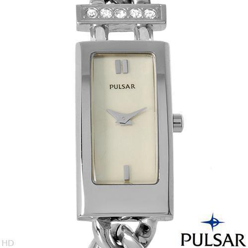 Ladies Pulsar Stainless Steel PEG707 Crystal Watch