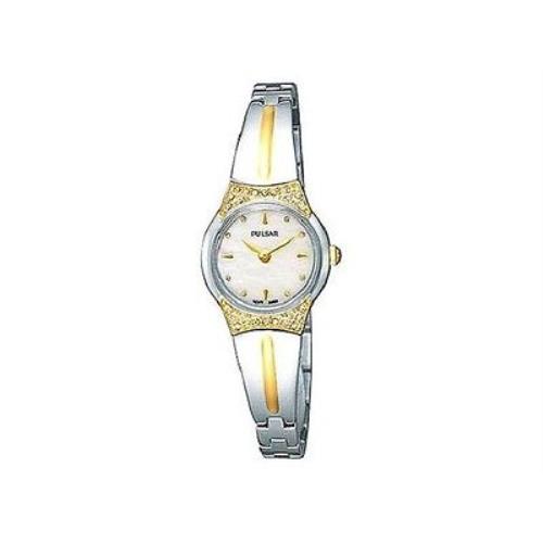 Pulsar Women S Crystal Mother OF Pearl Two-tone Stainless Steel Watch PTA380