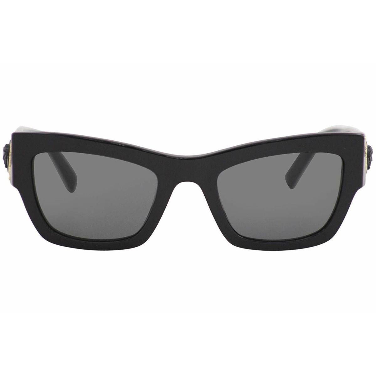 Versace VE4358 529587 52mm Sunglasses Black / Grey Lens - Frame: Black, Lens: Grey