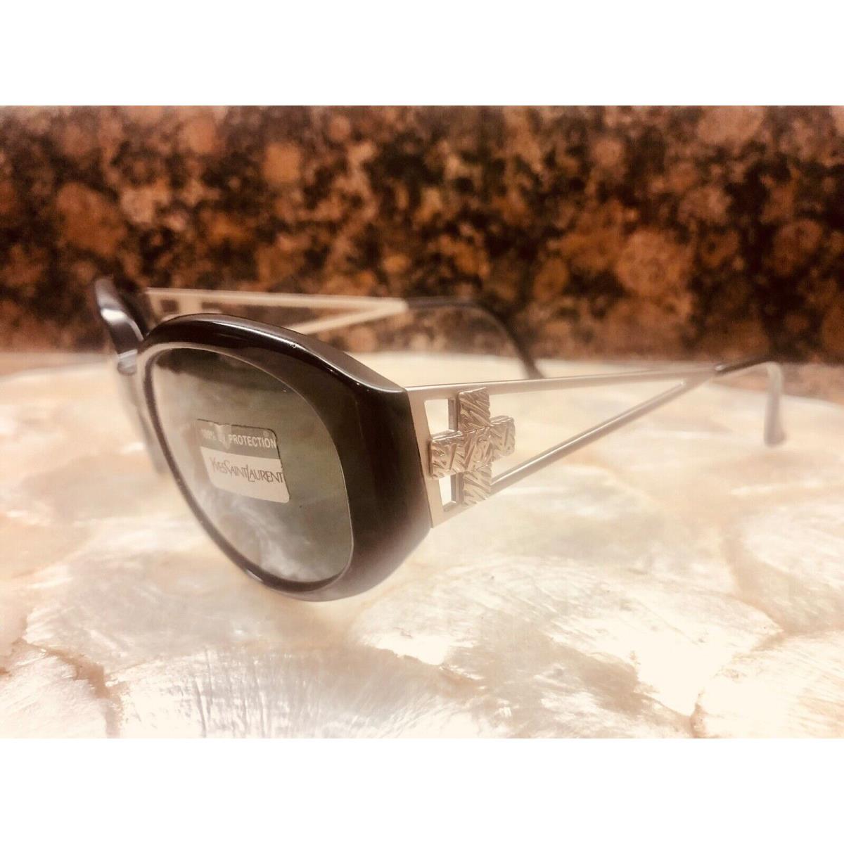 Yves Saint Laurent Silver Cross Black Sunglasses 6546 Y505 135