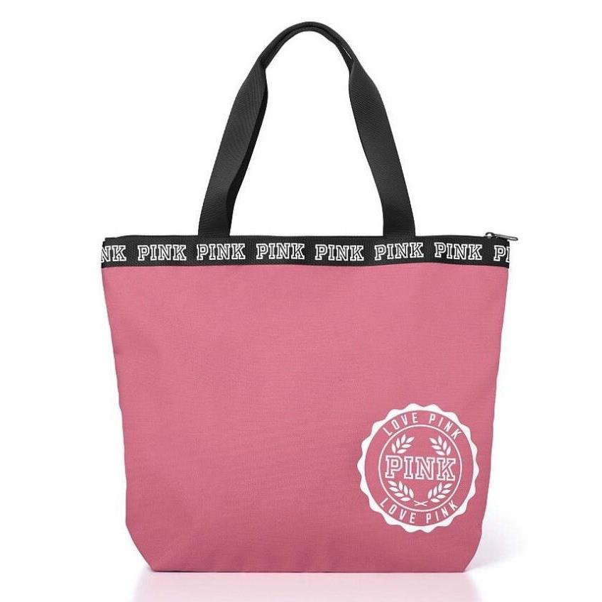 Victoria`s Secret Pink Begonia Ziptop Tote Bag School Bookbag Beach Backpack Gym