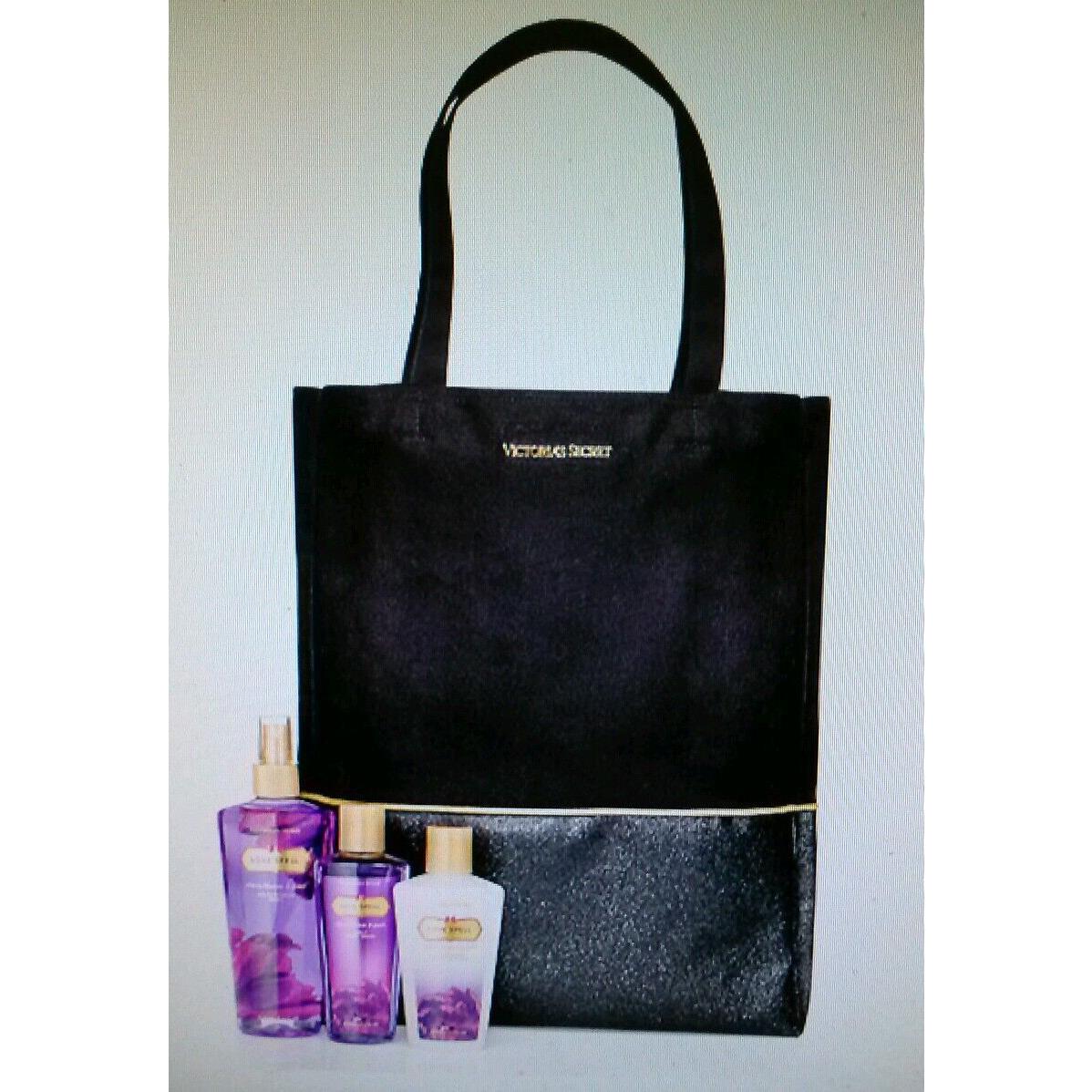 Love Spell Bling Black Gift Tote Bag Body Wash Lotion Mist Victoria`s Secret