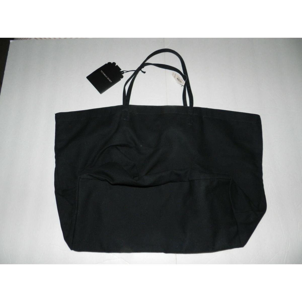 Victoria`s Secret Extra Large Black Canvas Tote Bag / Handbag