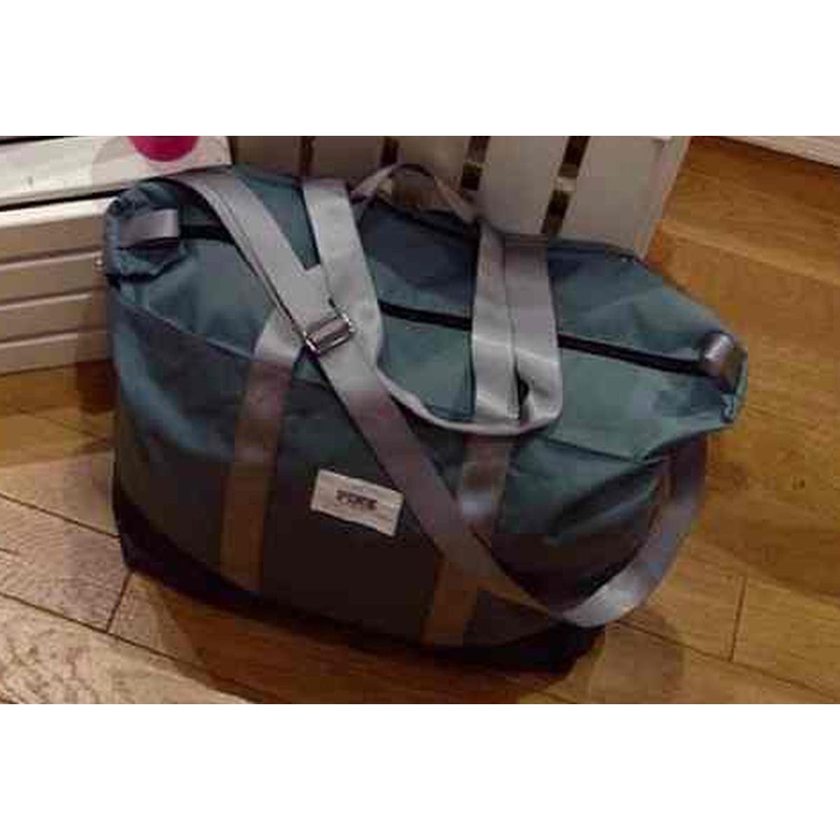 Victoria`s Secret Pink Olive Green Ziptop Tote Bag Weekender Huge Beach Backpack