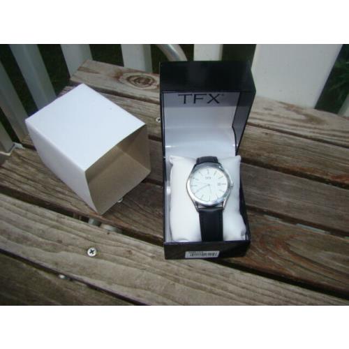 Tfx BY Bulova Black Leather Band White Face Mens Watch