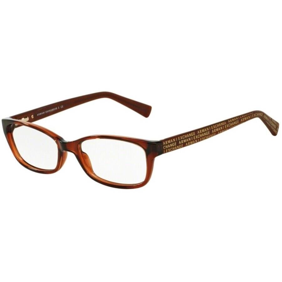 Armani Exchange Eyeglasses AX 3009F 8063 Brown Transparent W/ Demo 53 MM