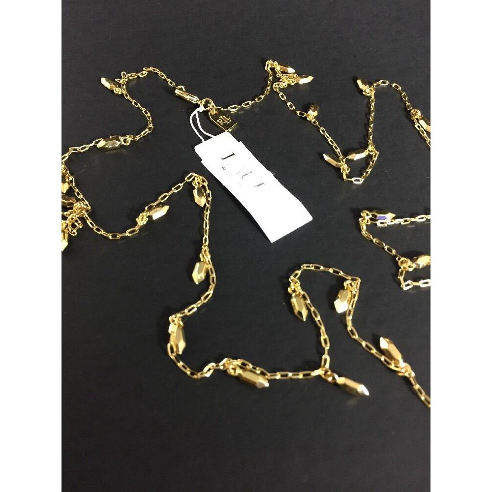 Ralph Lauren Gold Drops Chain Necklace Retail