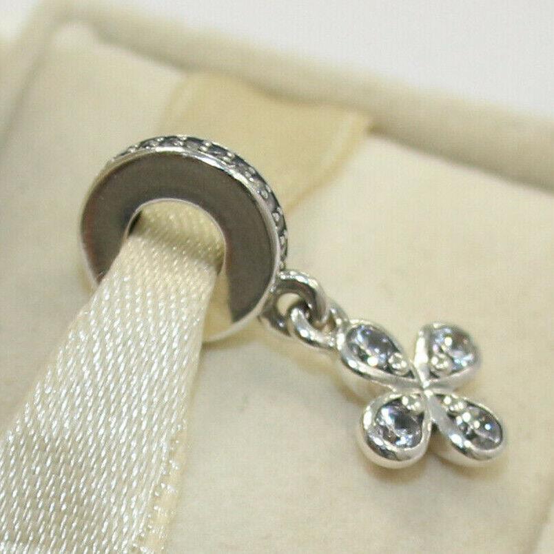 Pandora Charm Four-petal Flower Dangle 797969CZ W Tag Suede Pouc