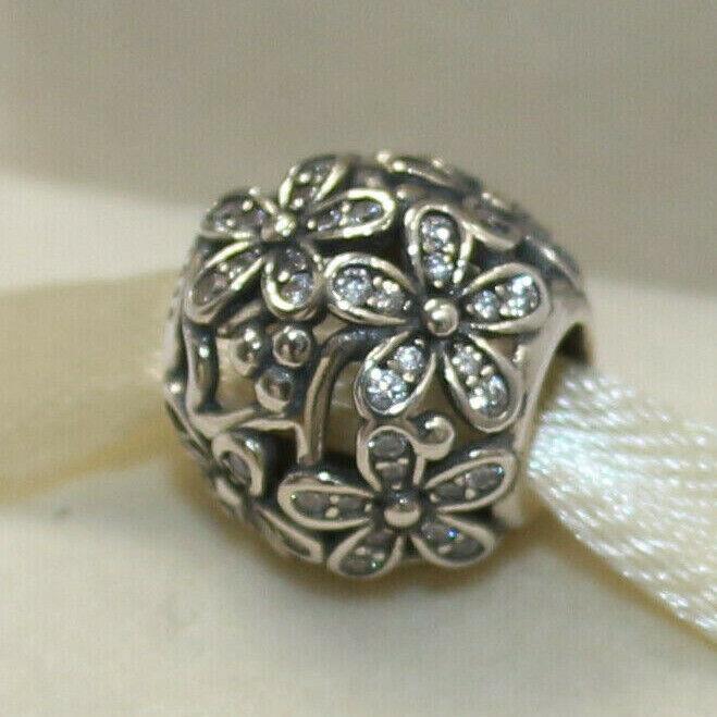 Pandora Charm Dazzling Daisy Meadow 791492CZ W Tag Suede Pouch