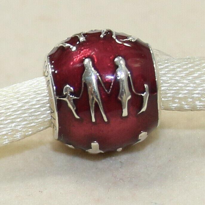 Pandora Charm Family Bonds Red Enamel 791399EN62 W Suede Pouch