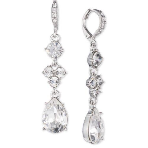 Givenchy Clear Multi Crystal Drop Earrings Z22