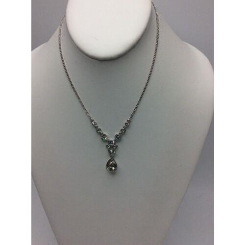 Givenchy Silver Tone Crystal Y Necklace 706 BN