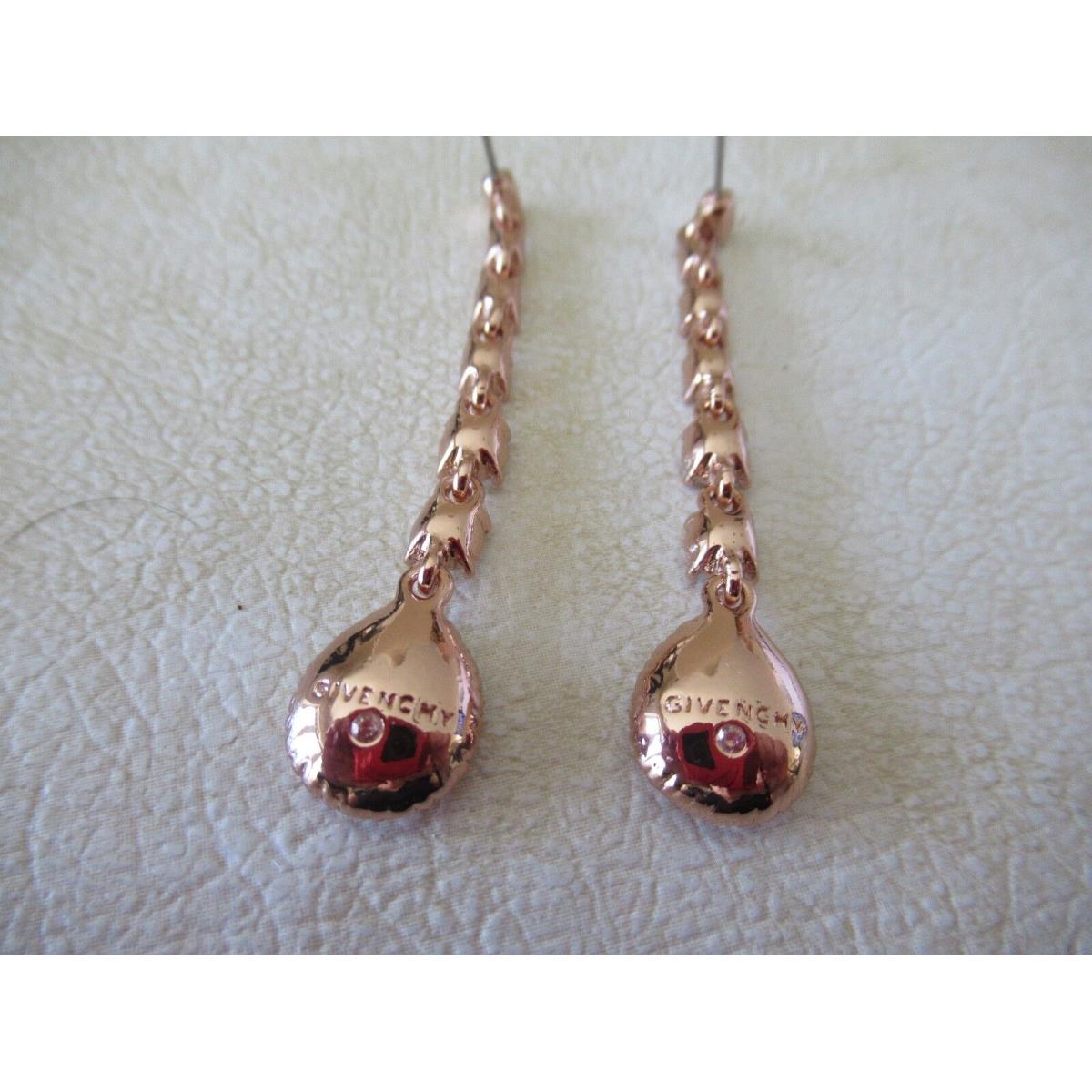 Givenchy Beautiful Rose Gold Tone Linear Drop Earrings/ Clear Stones - Givenchy  jewelry - 013742217391 | Fash Brands