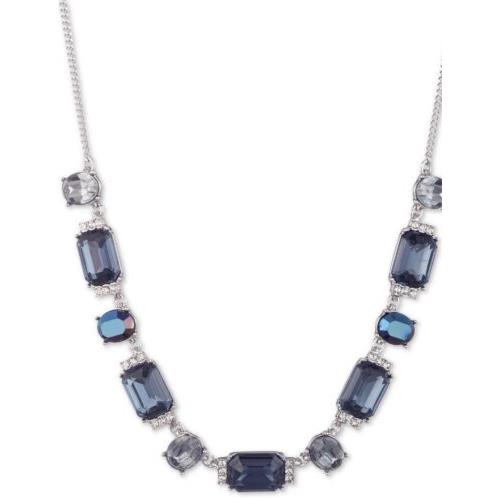 Givenchy Pave Blue Stone Collar Necklace 16 + 3 Extender P8