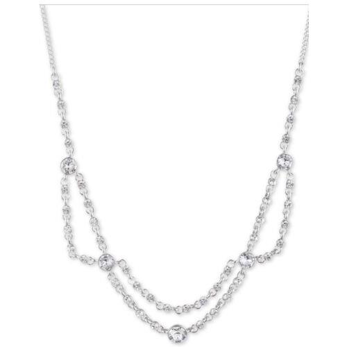 Givenchy Necklace Crystal Collar Silver Tone P 109