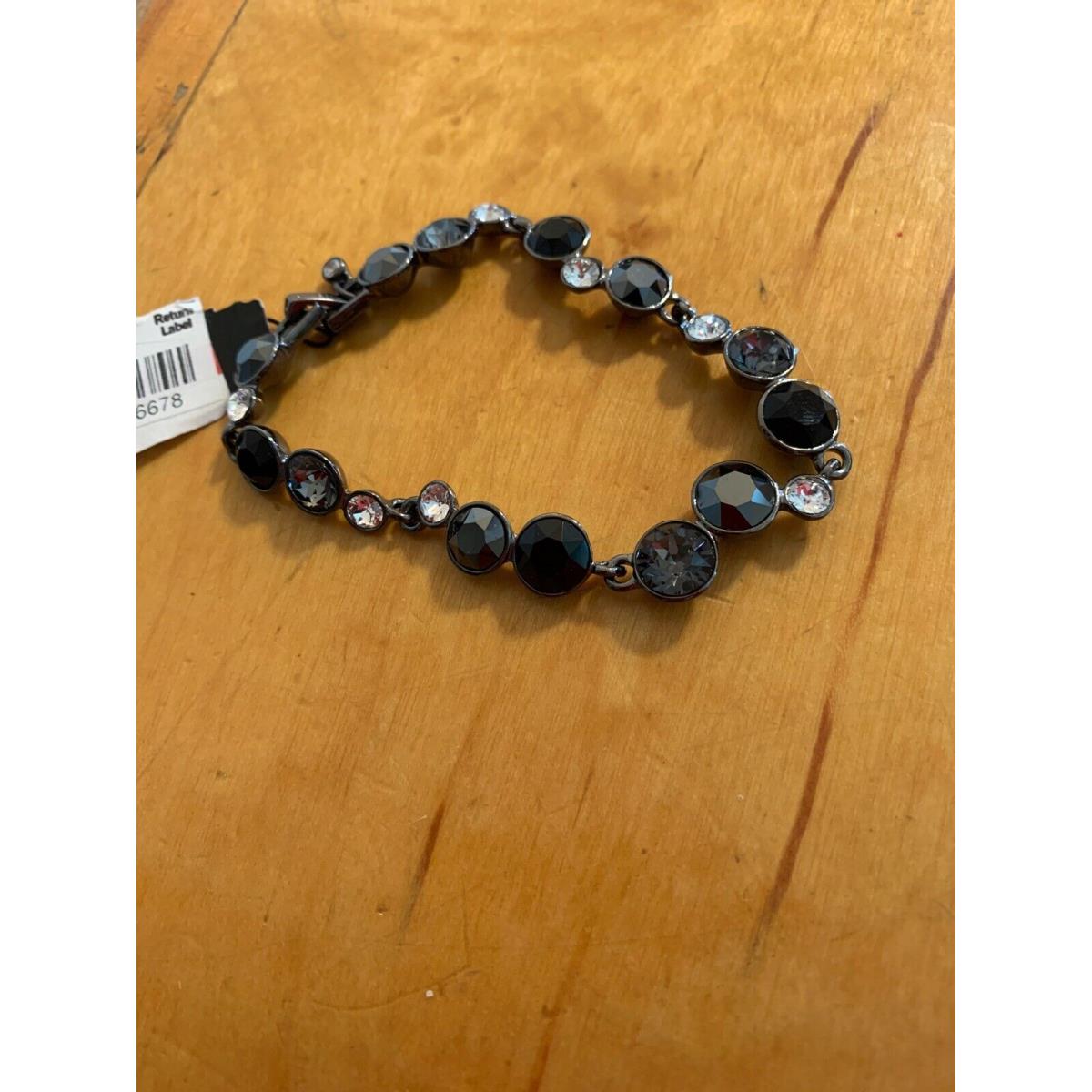 Givenchy Light Hematite Tone Jet Crystal Flex Bracelet T46