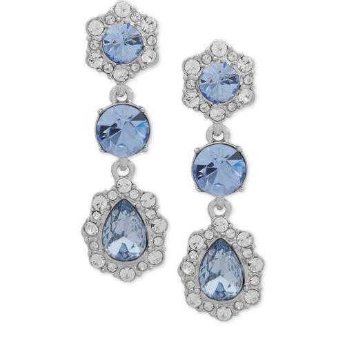 Givenchy Silver Tone Blue Drop Earrings F13