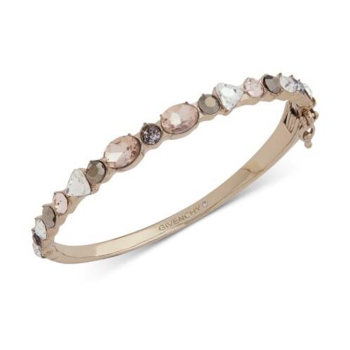 Givenchy Multi Crystal Hinged Oval Bangle Bracelet GD25