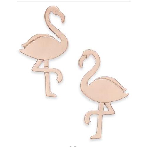 Kate Spade BY The Pool Rose Gold Flamingo Stud Earrings 63D