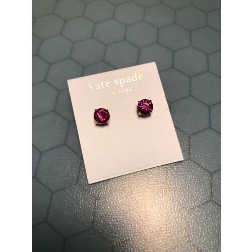 Kate Spade York Cueva Rosa Crystal Gold Stud Earrings WBRU0453