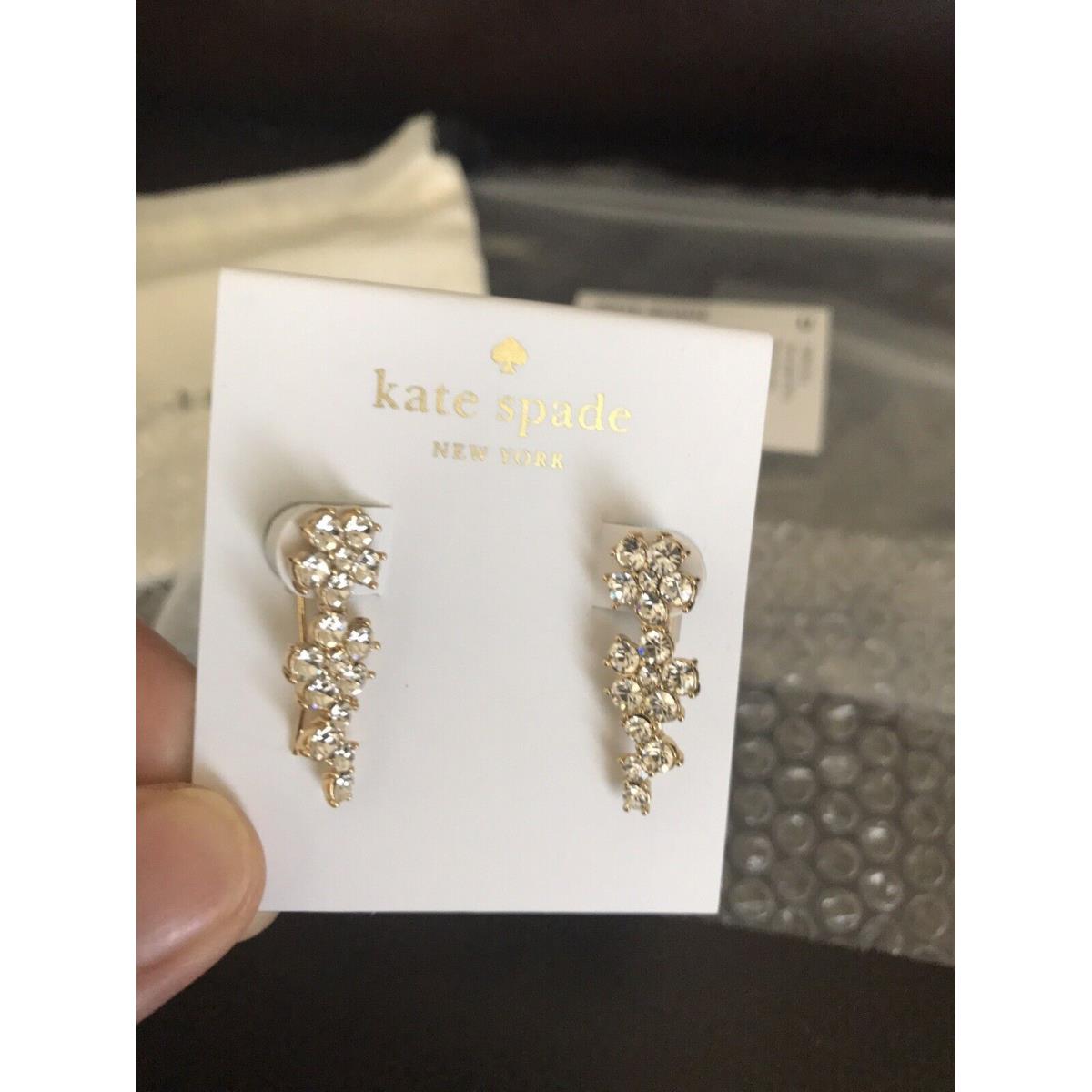 Kate Spade New York Flower Ear Pins Clear/gold