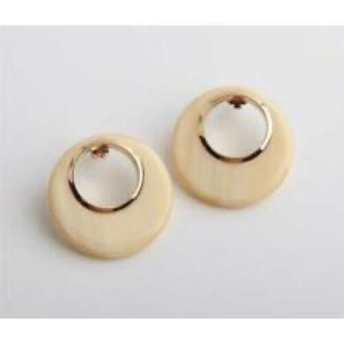 Kate Spade On The Dot Stud Hoop Horn Earrings Cream Gold 1-2/5 255d