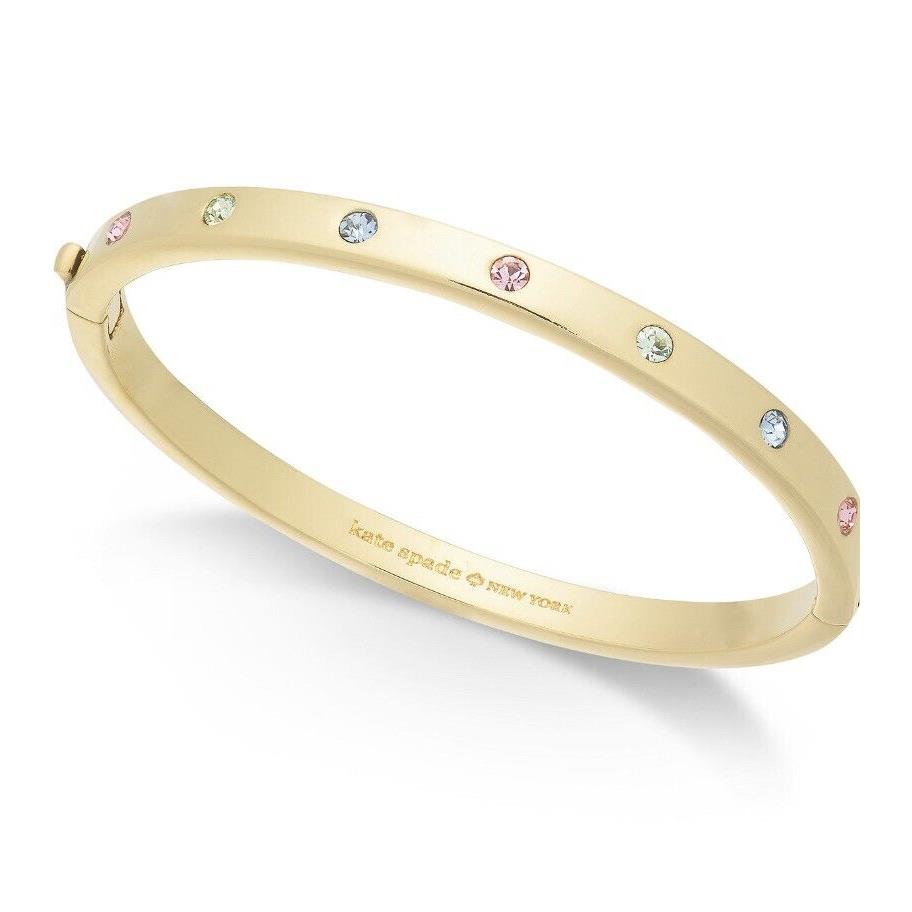 Kate Spade Set in Stone Bangle Bracelet Multi-color Crystals Goldtone M60