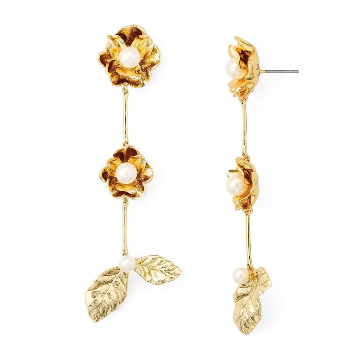 New Kate Spade New York Lavish Blooms Botanical Drop Earrings WBRUF397