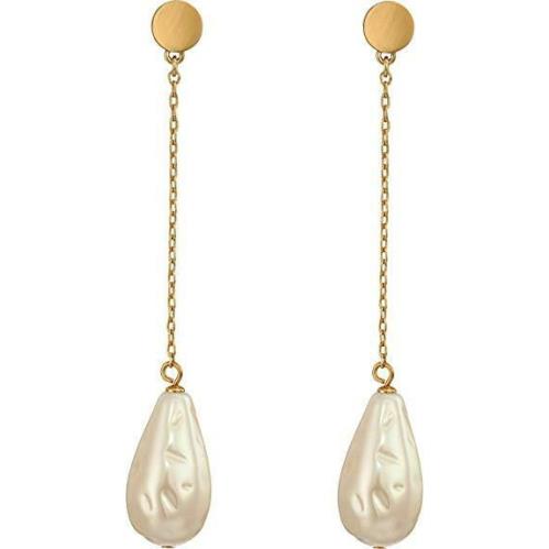 New Kate Spade NY Gold Standard Pearl Linear Earrings In Cream WBRUF944