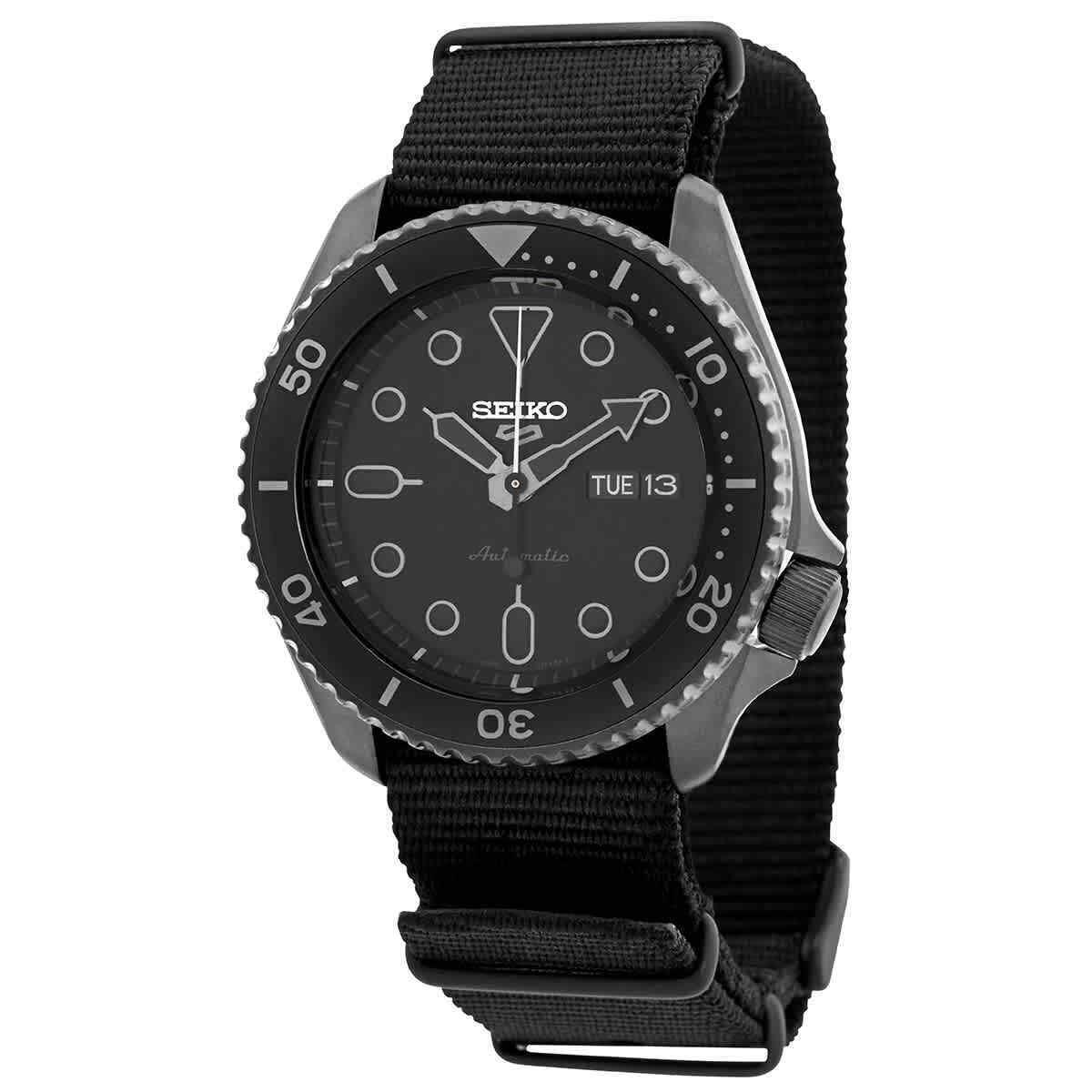 Seiko 5 Sports Automatic Black Dial Men`s Watch SRPD79K1 - Dial: Black, Band: Black, Bezel: Black