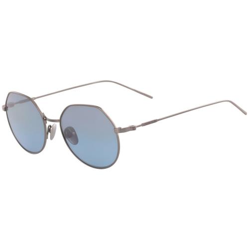 Calvin Klein CK18111S-008 Women`s Silver Sunglasses Blue Mirrored Lens